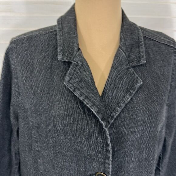 Denim & Co Denim Blazer Medium NWOT Black Wash - Picture 4 of 12